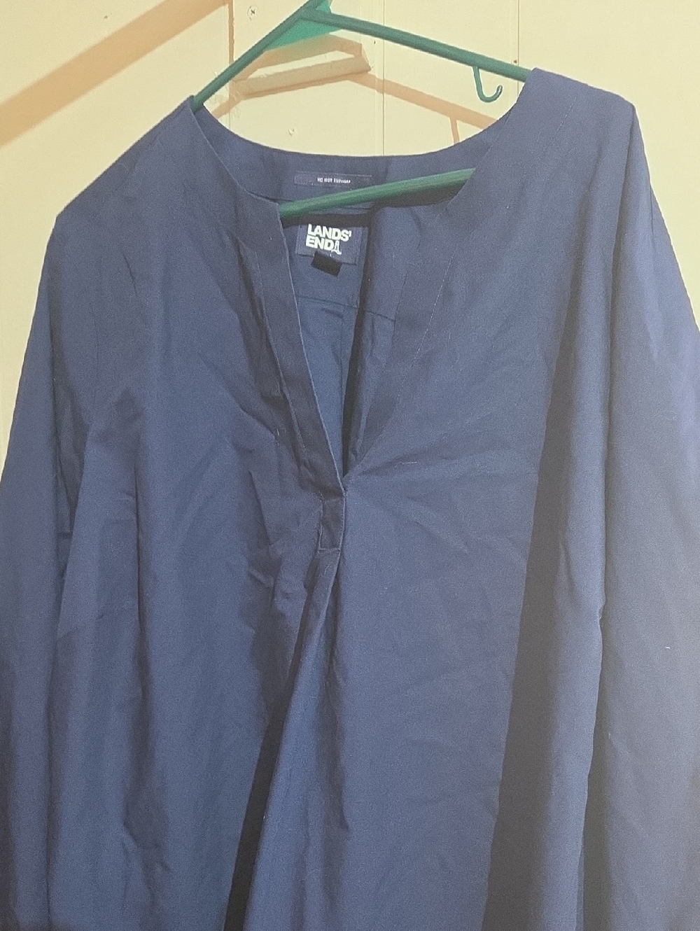 Lands' End Women Navy V-Neck Tunic Top 2x